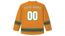 Load image into Gallery viewer, Kandy Original Hockey Jersey in Perahera Saffron, back view with your name and number