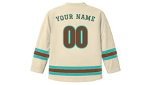 Load image into Gallery viewer, Kansas City Original Hockey Jersey in Union Limestone, back view with your name and number