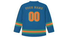 Load image into Gallery viewer, Kaohsiung Original Hockey Jersey in Harbor Blue, back view with your name and number