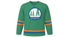 Load image into Gallery viewer, Kaohsiung Original Hockey Jersey in Lotus Pond Green, front view – custom name and number