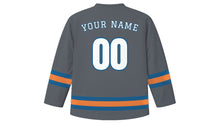 Load image into Gallery viewer, Kaohsiung Original Hockey Jersey in Steel Port Grey, back view with your name and number