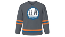Load image into Gallery viewer, Kaohsiung Original Hockey Jersey in Steel Port Grey, front view – custom name and number