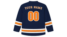 Load image into Gallery viewer, Karachi Original Hockey Jersey in Navy, back view with your name and number