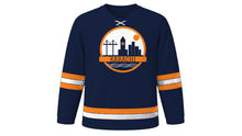 Load image into Gallery viewer, Karachi Original Hockey Jersey in Navy, front view – custom name and number
