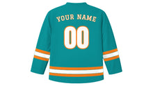 Load image into Gallery viewer, Karachi Original Hockey Jersey in Sea Teal, back view with your name and number