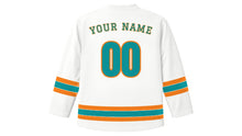 Load image into Gallery viewer, Karachi Original Hockey Jersey in White, back view with your name and number
