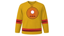 Load image into Gallery viewer, Karva Chauth Original Hockey Jersey in Gold, front view – custom name and number