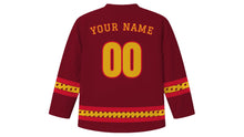 Load image into Gallery viewer, Karva Chauth Original Hockey Jersey in Maroon, back view with your name and number