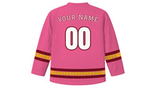 Load image into Gallery viewer, Karva Chauth Original Hockey Jersey in Pink, back view with your name and number