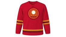 Load image into Gallery viewer, Karva Chauth Original Hockey Jersey in Red, front view – custom name and number