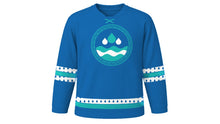 Load image into Gallery viewer, Kataklysmos Original Hockey Jersey in Sea Blue, front view – custom name and number