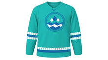 Load image into Gallery viewer, Kataklysmos Original Hockey Jersey in Turquoise, front view – custom name and number