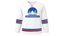Load image into Gallery viewer, Kathmandu Original Hockey Jersey in Snow White, front view – custom name and number