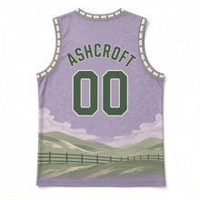 Load image into Gallery viewer, Kentucky Bluegrass Fields Original Basketball Jersey in Dusk Lavender, back view with your name and number