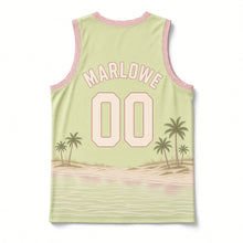 Load image into Gallery viewer, Key West Conch Cottage Original Basketball Jersey in Key Lime, back view with your name and number