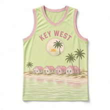 Load image into Gallery viewer, Key West Conch Cottage Original Basketball Jersey in Key Lime, front view – custom name and number