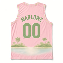 Load image into Gallery viewer, Key West Conch Cottage Original Basketball Jersey in Conch Pink, back view with your name and number