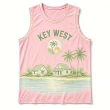 Load image into Gallery viewer, Key West Conch Cottage Original Basketball Jersey in Conch Pink, front view – custom name and number