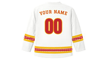 Load image into Gallery viewer, King Kamehameha Day Original Hockey Jersey in White, back view with your name and number