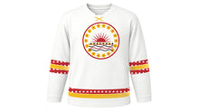 Load image into Gallery viewer, King Kamehameha Day Original Hockey Jersey in White, front view – custom name and number