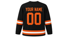 Load image into Gallery viewer, Kings Day Original Hockey Jersey in Black, back view with your name and number