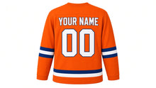 Load image into Gallery viewer, Kings Day Original Hockey Jersey in Orange, back view with your name and number
