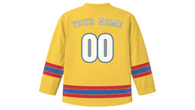 Load image into Gallery viewer, Kingston Original Hockey Jersey in Ackee Yellow, back view with your name and number
