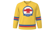 Load image into Gallery viewer, Kingston Original Hockey Jersey in Ackee Yellow, front view – custom name and number