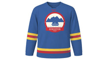 Load image into Gallery viewer, Kingston Original Hockey Jersey in Blue Mountain Blue, front view – custom name and number