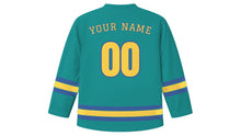 Load image into Gallery viewer, Kingston Original Hockey Jersey in Caribbean Teal, back view with your name and number