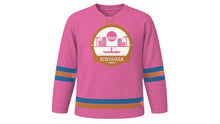 Load image into Gallery viewer, Kinshasa Original Hockey Jersey in Sapeur Pink, front view – custom name and number
