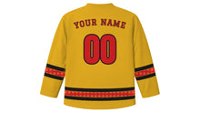 Load image into Gallery viewer, Kitchen God Festival Original Hockey Jersey in Gold, back view with your name and number
