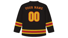 Load image into Gallery viewer, Kitchen God Festival Original Hockey Jersey in Ink Black, back view with your name and number