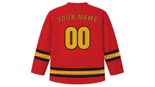 Load image into Gallery viewer, Kitchen God Festival Original Hockey Jersey in Lucky Red, back view with your name and number