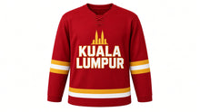 Load image into Gallery viewer, Kuala Lumpur Original Hockey Jersey in Red, front view – custom name and number