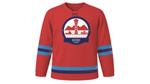 Load image into Gallery viewer, Kobe Original Hockey Jersey in Port Tower Red, front view – custom name and number