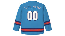 Load image into Gallery viewer, Kobe Original Hockey Jersey in Seaside Blue, back view with your name and number