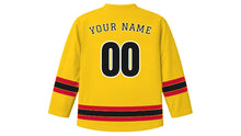 Load image into Gallery viewer, Kolkata Original Hockey Jersey in Taxi Yellow, back view with your name and number