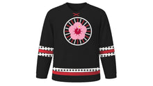 Load image into Gallery viewer, Korean Liberation Day Original Hockey Jersey in Black, front view – custom name and number