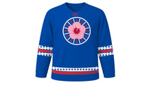 Load image into Gallery viewer, Korean Liberation Day Original Hockey Jersey in Royal Blue, front view – custom name and number