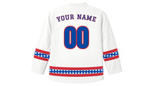 Load image into Gallery viewer, Korean Liberation Day Original Hockey Jersey in White, back view with your name and number