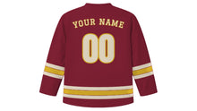 Load image into Gallery viewer, Krakow Original Hockey Jersey in Royal Burgundy, back view with your name and number