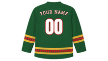 Load image into Gallery viewer, Krampusnacht Original Hockey Jersey in Pine Green, back view with your name and number