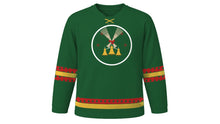 Load image into Gallery viewer, Krampusnacht Original Hockey Jersey in Pine Green, front view – custom name and number