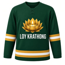 Load image into Gallery viewer, Loy Krathong Original Hockey Jersey in Green, front view – custom name and number