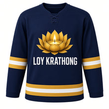 Load image into Gallery viewer, Loy Krathong Original Hockey Jersey in Navy, front view – custom name and number