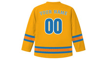 Load image into Gallery viewer, Kumbh Mela Original Hockey Jersey in Marigold, back view with your name and number
