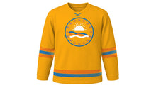 Load image into Gallery viewer, Kumbh Mela Original Hockey Jersey in Marigold, front view – custom name and number