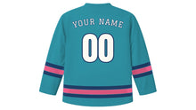 Load image into Gallery viewer, Kunming Original Hockey Jersey in Dian Lake Teal, back view with your name and number