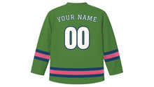Load image into Gallery viewer, Kunming Original Hockey Jersey in Western Hills Green, back view with your name and number